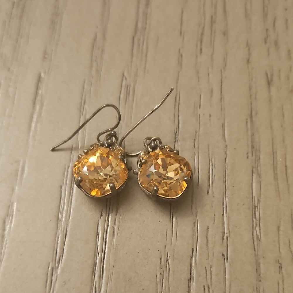 Sparkling Gold Crystal Earrings
